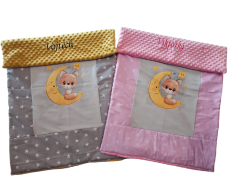 Minky deka liška měsíc s vyšitým jménem