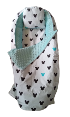 Oboustranné hnízdečko s podložkou Mickey tyrkys