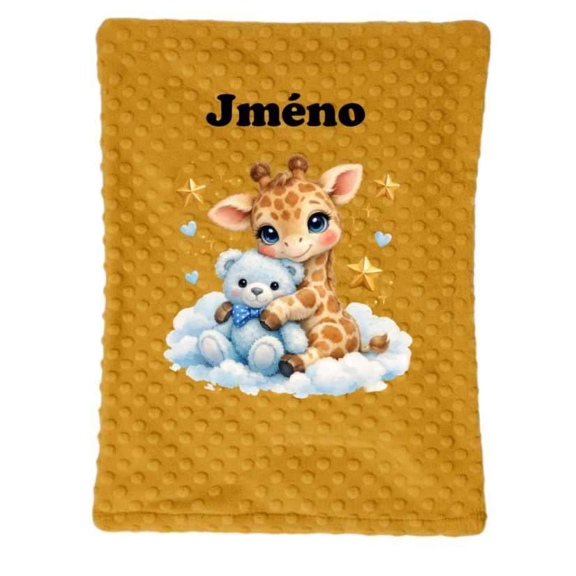 Minky deka se jména – motiv Žirafa - Druhá strana bavlna: Minnie