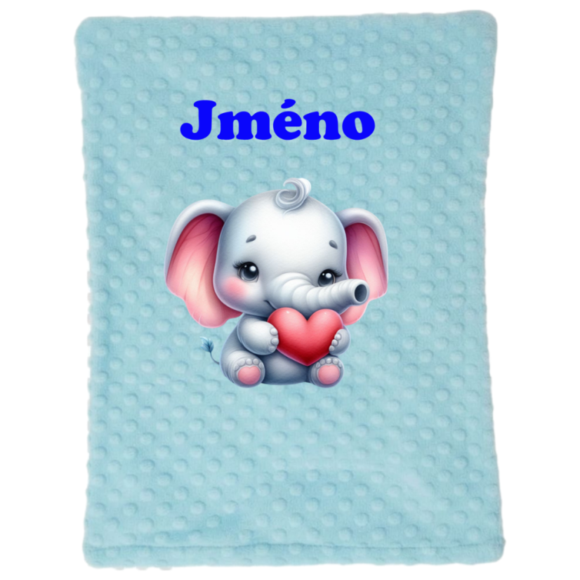 Minky deka se jména – motiv Slon - Druhá strana bavlna: Minnie