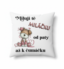 Polštář Miluji tě od paty až k čumáčku