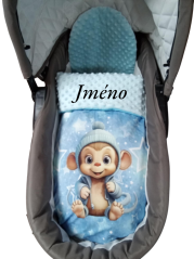 Minky deka s vyšitým menom Opička