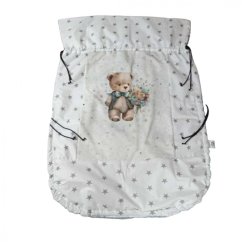 Nepadací deka medvídek s květinou s vyšitým jménem