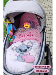 Minky deka koala srdce s vyšitým jménem