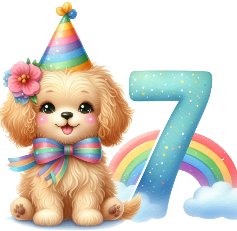 Narozeninové tričko se jménem Pejsek - Věk: 7