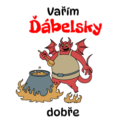 Vtipná zástěra Vařím ďábelsky dobře