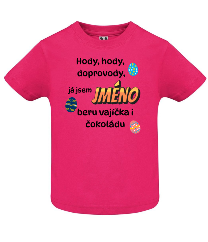 Dětské velikonoční tričko s vlastním jménem - Barva: Červená