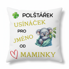 Polštář Usínaček od maminky - motiv koala - se JMÉNEM