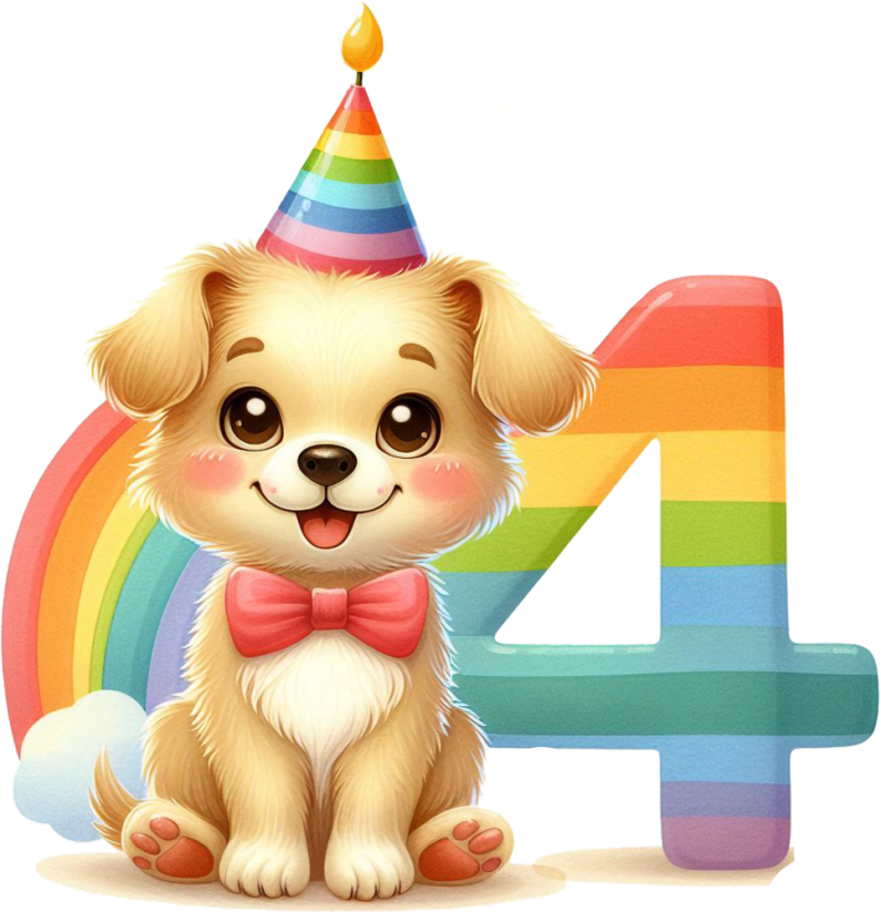 Narodeninové tričko s menom Pejsek - Věk: 4