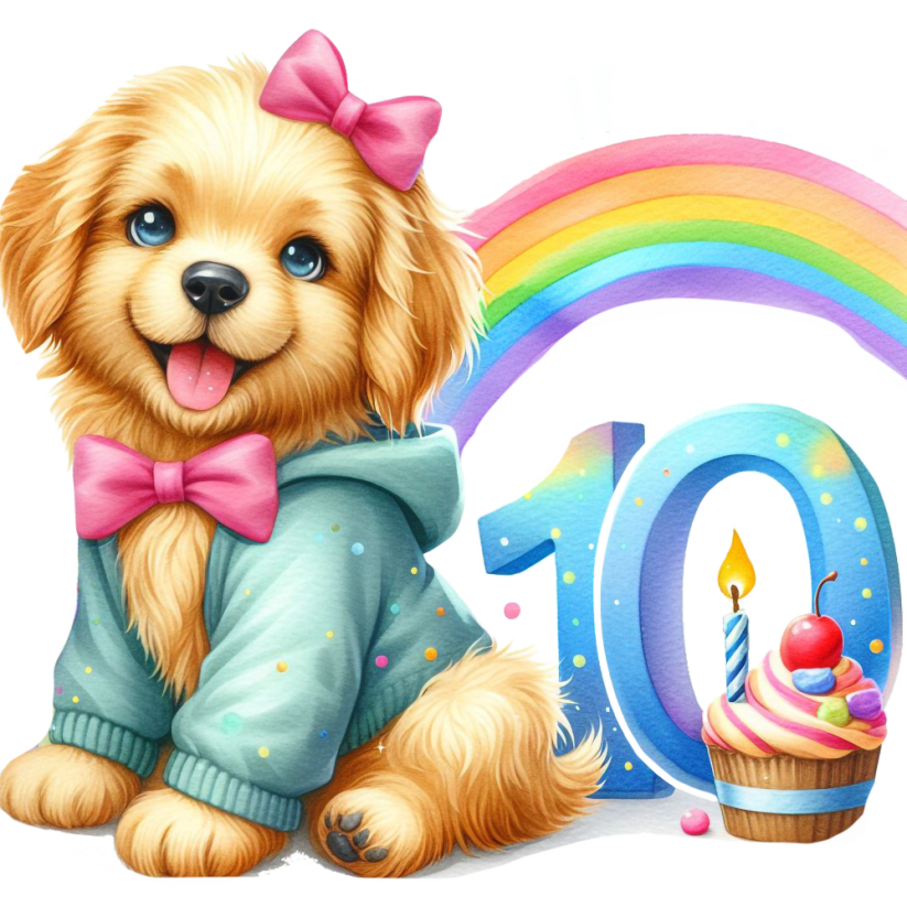 Narodeninové tričko s menom Pejsek - Věk: 10